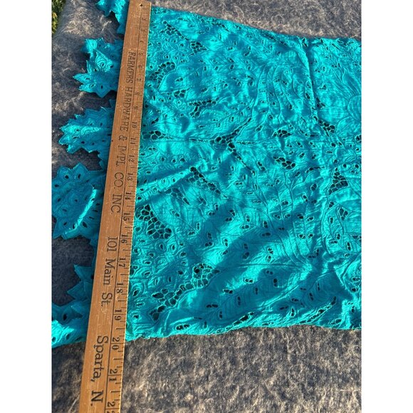 Blue Sky Handcrafted Bali 2Pc Turquoise Embroidered Lace Top Maxi Skirt Set Vtg - Picture 7 of 11